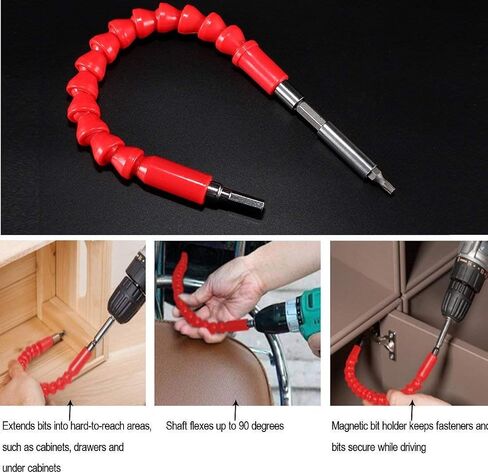 Flexible Extension Shaft Power Hand Tools Kit 12 Pcs Electric Screw Driver Batch Head Set Rod Hex Sockets Bits Usefull in Tight Corner in Saudi Arabia