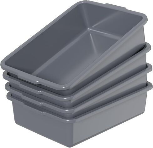 13 L Plastic Utility Bus Tubs, Restaurant Commercial Bus Boxes, Gray, 4 Packs in Saudi Arabia