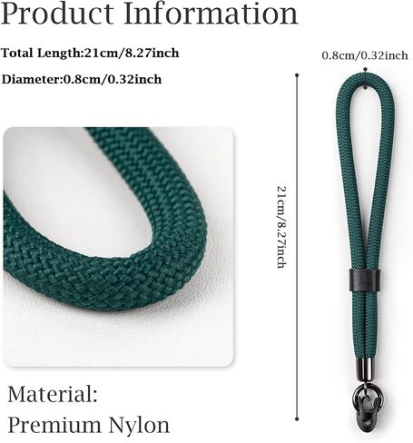 Camera Wrist Strap Rope,Camera Hand Strap Compatible with Fujifilm XT5 XH2S Nikon Z30 Z50 Canon EOS R6 R10 R50 Sony A6700 A6400 A6000 A7C II A7IV DSLR Camera - Dark Green in Kuwait