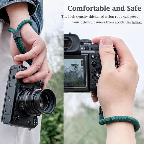 Camera Wrist Strap Rope,Camera Hand Strap Compatible with Fujifilm XT5 XH2S Nikon Z30 Z50 Canon EOS R6 R10 R50 Sony A6700 A6400 A6000 A7C II A7IV DSLR Camera - Dark Green in Kuwait