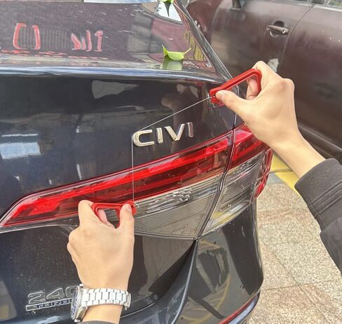 أداة إزالة شعار السيارة مع 5 قطع سلك PE بطول 60 سم لإزالة شعارات السيارة ولوحات الأسماء والشارات ولوحات علامات اللصق بسهولة، أدوات لف الفينيل للمساعدة على الشكل المريح (أحمر) in Kuwait