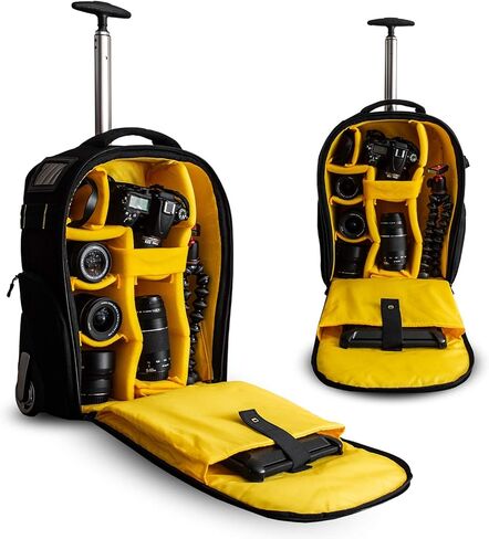 حقيبة كاميرا للسفر 3 في 1 من ديكو جير - حقيبة ظهر للكاميرا مقاومة للماء والصدمات - ثلاث طرق للنقل - عربة بعجلات، حقيبة ظهر، حقيبة حمل in Kuwait