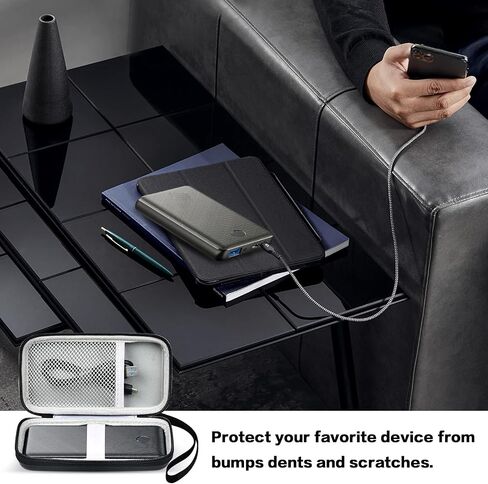 Case Compatible with Anker Portable Charger, 313 Power Bank (for PowerCore Slim 10K) / 523 Power Bank (Slim 10K PD) 10000mAh Battery Pack. 10K Battery Pack Storage Holder Bag (Box Only)- Black in Saudi Arabia