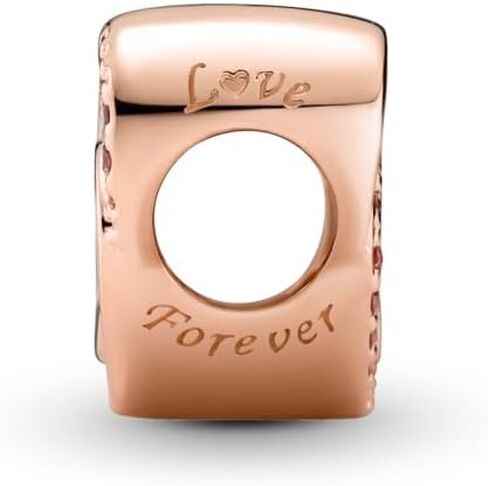Pandora Intertwined Love Hearts Charm - Rose Gold Bracelet Charm for Women - Compatible Moments Jewelry - 14k Rose Gold with Pink Cubic Zirconia - With Gift Box in Saudi Arabia