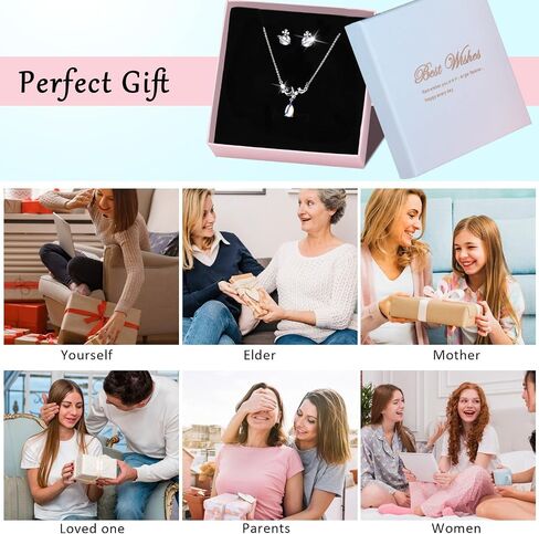 Moonstone Necklace Earring Graduation Gifts for Her Moonstone Jewelry 925 Sterling Silver Necklace Healing Crystal Necklace for Women Girlfriend Daughter Wife Grandma Mom Birthday Gifts in Saudi Arabia