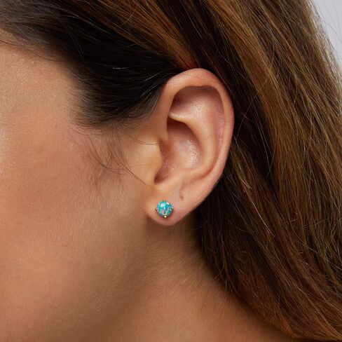 مجموعة أقراط وقلادة بسيطة من العقيق الأخضر المطلية بالذهب 18 قيراط in Kuwait