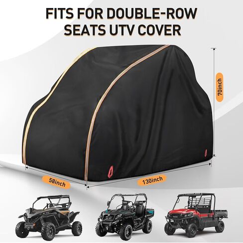 UTV Cover, 2-3 Seaters, Large 130" x 58" x 70", Waterproof 420D Heavy Duty Outdoor Storage Cover, Compatible with Most UTV Models, UTV Accessories, All-Weather in Saudi Arabia