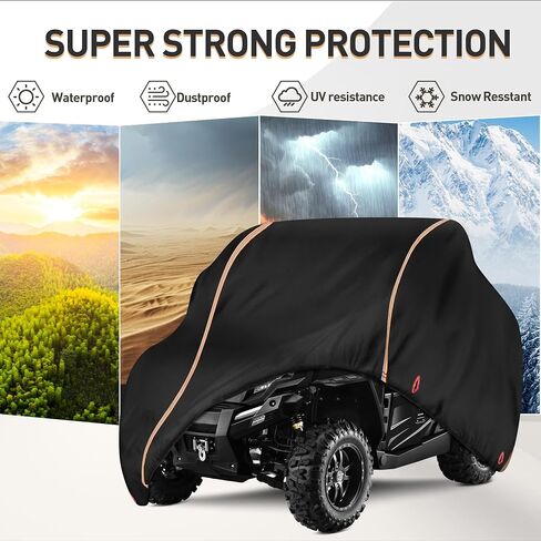 UTV Cover, 2-3 Seaters, Large 130" x 58" x 70", Waterproof 420D Heavy Duty Outdoor Storage Cover, Compatible with Most UTV Models, UTV Accessories, All-Weather in Saudi Arabia