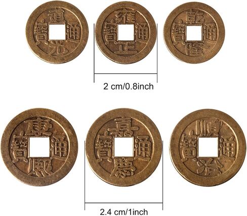 Coopay 240 Pieces Chinese Fortune Coins Feng Shui I-Ching Coins Chinese Good Luck Coins Ancient Chinese Dynasty Time Coin with Red Lucky Pouch (1 Inch) in Saudi Arabia