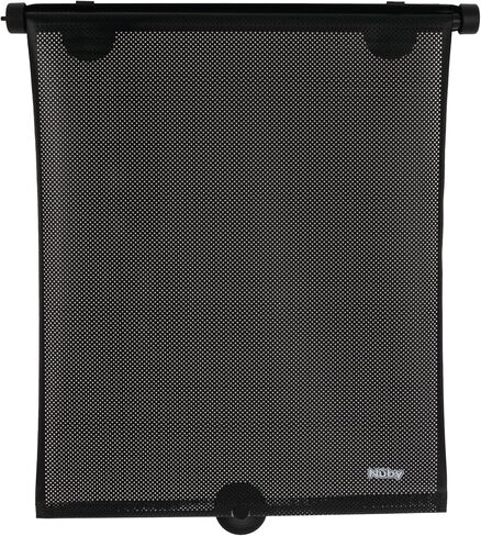 Nuby 14" Roller Vehicle Side Window Sun Protection Shade for Baby | 2 Pack | Pull Down with Suction Cups and Press Button Roll Up | Black in Saudi Arabia