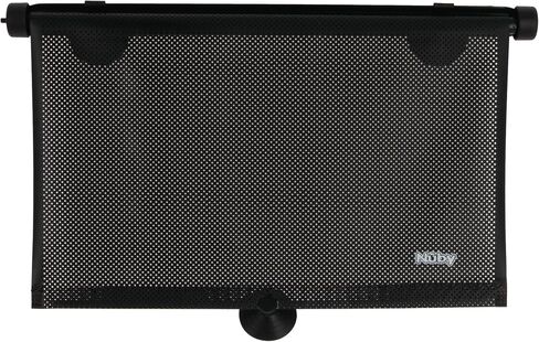 Nuby 14" Roller Vehicle Side Window Sun Protection Shade for Baby | 2 Pack | Pull Down with Suction Cups and Press Button Roll Up | Black in Saudi Arabia