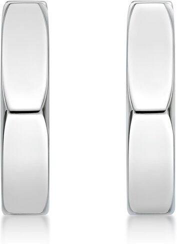 Hexagon Hoop Earrings for Men in Stainless Steel with Black or Yellow Gold Ion Plating 4 mm Wide Hinged Hoop by Metro Jewelry in Kuwait