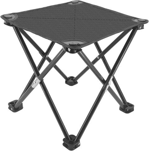 Portable Folding Camping Chair Heavy Duty Support 180KG with Side Pocket and Storage Bag, Sports Chair, Outdoor Chair and Lawn Chair, Black in Saudi Arabia