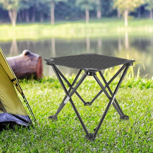 Portable Folding Camping Chair Heavy Duty Support 180KG with Side Pocket and Storage Bag, Sports Chair, Outdoor Chair and Lawn Chair, Black in Saudi Arabia