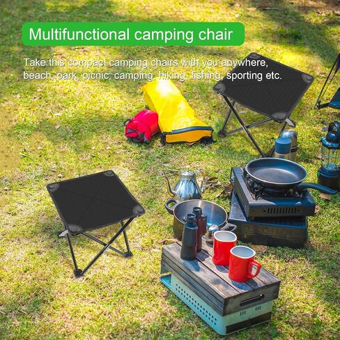 Portable Folding Camping Chair Heavy Duty Support 180KG with Side Pocket and Storage Bag, Sports Chair, Outdoor Chair and Lawn Chair, Black in Saudi Arabia