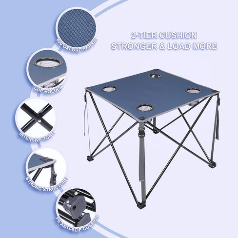 Camping Chairs Set with Table,Folding Lawn Mesh Chairs Portable Camp Table Outdoor Picnic Table and Chair Set for Hiking, Lawn, Travel in Saudi Arabia