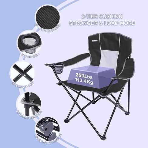 Camping Chairs Set with Table,Folding Lawn Mesh Chairs Portable Camp Table Outdoor Picnic Table and Chair Set for Hiking, Lawn, Travel in Saudi Arabia