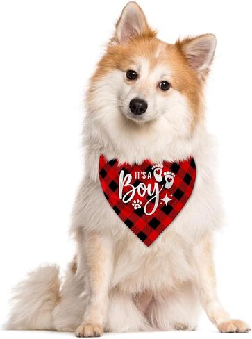 It's A Boy Dog Bandana، Dog Bandana، ملحقات وشاح الكلب الأزرق، وشاح مثلث للكلاب الأليفة، باندانا للكلاب الصغيرة والمتوسطة الكبيرة، باندانا إعلان الطفل، هدية لمحبي الكلاب (B43) in Saudi Arabia