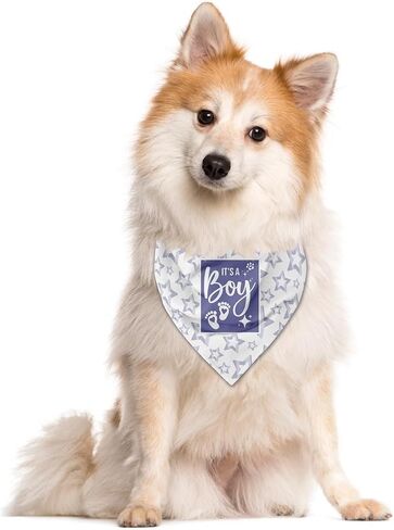 It's A Boy Dog Bandana، Dog Bandana، ملحقات وشاح الكلب الأزرق، وشاح مثلث للكلاب الأليفة، باندانا للكلاب الصغيرة والمتوسطة الكبيرة، باندانا إعلان الطفل، هدية لمحبي الكلاب (B43) in Saudi Arabia