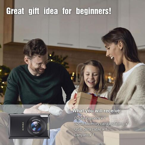 Digital Camera Pink, 4K Vlogging Camera, Vintage Camera, Autofocus 64MP 18X Digital Zoom Compact Point and Shoot Digital Cameras for Boys and Girls, Teens, Beginner, 32GB Included, Pink in Saudi Arabia