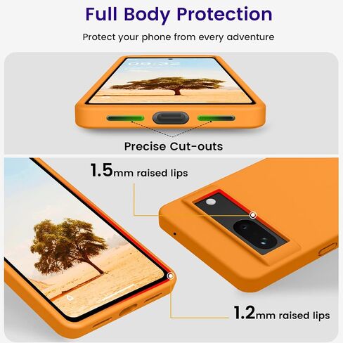 OTOFLY Designed for Pixel 7 Case, Silicone Shockproof Slim Thin Phone Case for Google Pixel 7 6.3 inch (Apricot) in Saudi Arabia