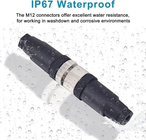 M12 4 Pin Male & Female Socket Panel Aviation Wire Connector,12mm Industrial Circular Connector,Outdoor Waterproof IP67,4 Sets in Saudi Arabia