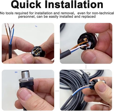 M12 4 Pin Male & Female Socket Panel Aviation Wire Connector,12mm Industrial Circular Connector,Outdoor Waterproof IP67,4 Sets in Saudi Arabia