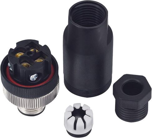 M12 4 Pin Male & Female Socket Panel Aviation Wire Connector,12mm Industrial Circular Connector,Outdoor Waterproof IP67,4 Sets in Saudi Arabia