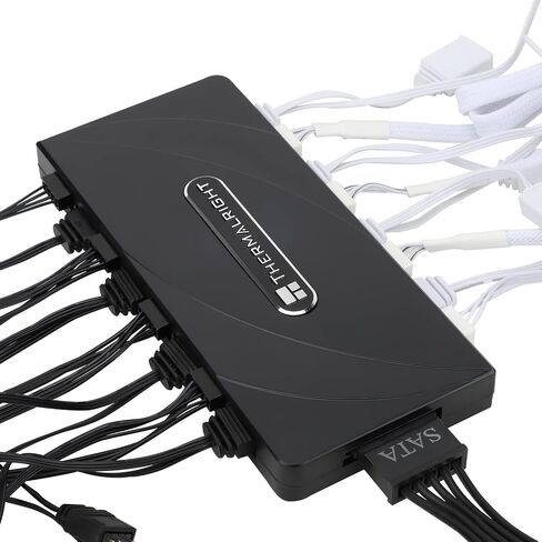 وحدة تحكم Thermalright ARGB Fan HUB تدعم 8 مجموعات من المراوح، وحدة تحكم بمروحة الكمبيوتر ذات 8 منافذ و4 دبابيس، محور مروحة ARGB 5V-3Pin، معجون قوي + شفط مغناطيسي (12V 4-pin RGB غير مدعوم) in Saudi Arabia