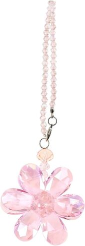 SING F LTD Blue Flower Suncatcher Crystal Hanging Ornament Car Rear View Mirror Pendant Automotive Interior Charm Decoration Accessories 15cm/5.9 Inch Length in Saudi Arabia