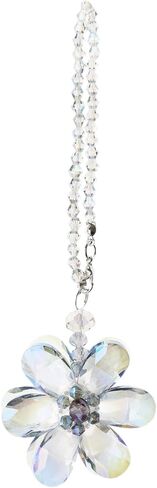 SING F LTD Blue Flower Suncatcher Crystal Hanging Ornament Car Rear View Mirror Pendant Automotive Interior Charm Decoration Accessories 15cm/5.9 Inch Length in Saudi Arabia