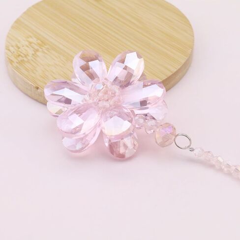 SING F LTD Blue Flower Suncatcher Crystal Hanging Ornament Car Rear View Mirror Pendant Automotive Interior Charm Decoration Accessories 15cm/5.9 Inch Length in Saudi Arabia