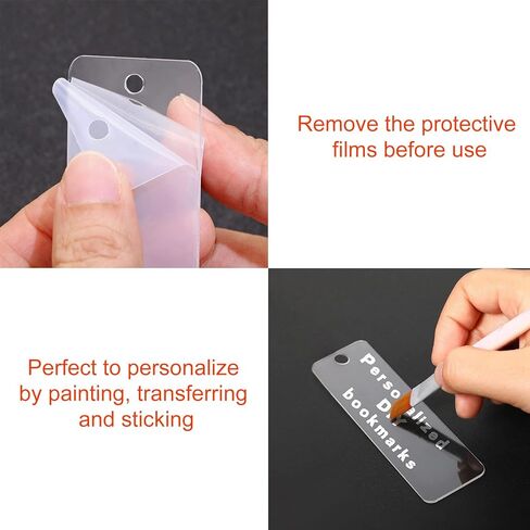 فراغات الإشارات المرجعية من الأكريليك، 60 قطعة من علامات كتاب التسامي مع لفتين من حرير الشيفون، بسيطة وشفافة للحرف اليدوية in Kuwait