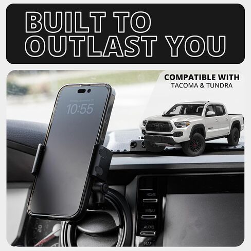 Tackform Vent Phone Mount Compatible with 2016-2023 Toyota Tacoma and 2014-2021 Toyota Tundra | CNC Aluminum | Zero Slip, Anti-Scratch | Universal Holder Compatible with iPhone, Android, Smartphones | in Saudi Arabia