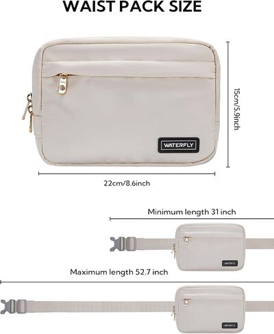 WATERFLY Small Fanny Pack Fashion Fanny Pack for Women Men Crossbody Waist Bag with Adjustable Strap for Traveling Hiking Cycling Dog Walking in Saudi Arabia
