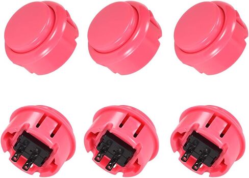 uxcell 30mm Mounting Hole Momentary Game Push Button Switch for Arcade Video Games White 6pcs in Saudi Arabia