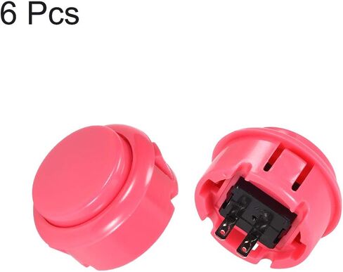 uxcell 30mm Mounting Hole Momentary Game Push Button Switch for Arcade Video Games White 6pcs in Saudi Arabia