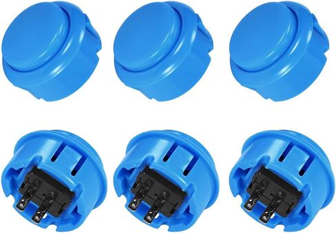 uxcell 30mm Mounting Hole Momentary Game Push Button Switch for Arcade Video Games White 6pcs in Saudi Arabia