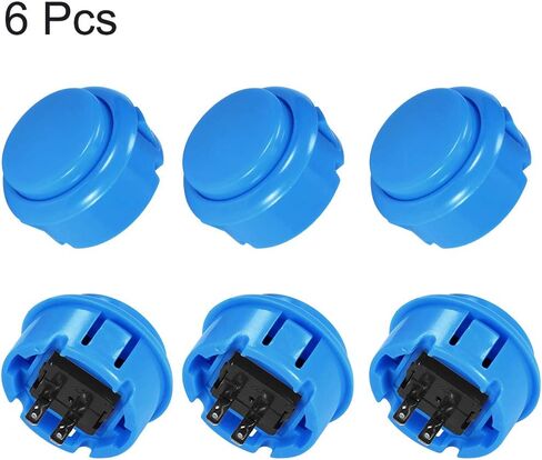 uxcell 30mm Mounting Hole Momentary Game Push Button Switch for Arcade Video Games White 6pcs in Saudi Arabia