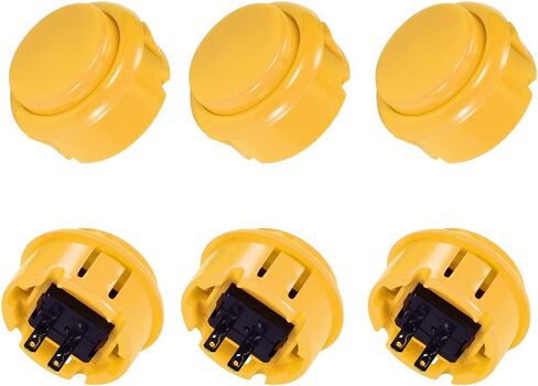 uxcell 30mm Mounting Hole Momentary Game Push Button Switch for Arcade Video Games White 6pcs in Saudi Arabia