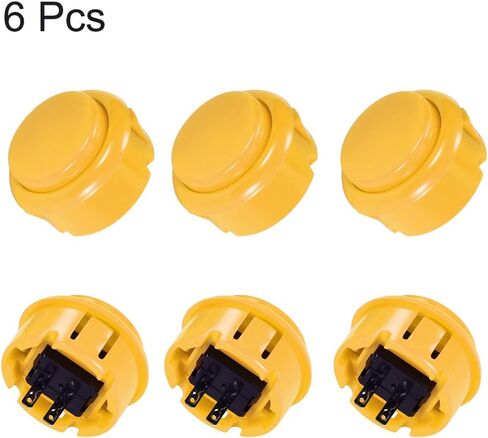 uxcell 30mm Mounting Hole Momentary Game Push Button Switch for Arcade Video Games White 6pcs in Saudi Arabia