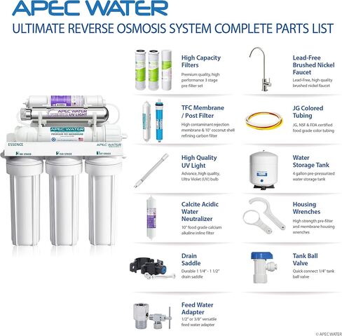 APEC Tankless RO 3-Stage Water Filter System ROTL-600 - Premium Reverse Osmosis Water Filtration, Smart Replacement Reminder, Easy DIY Install/Maintenance in Saudi Arabia