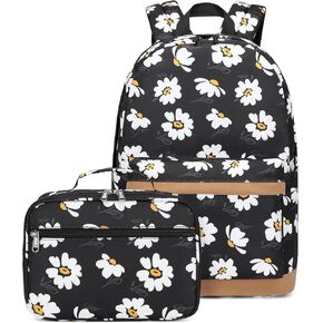 School Backpack for Girls Backpack with Lunch Box Lightweight Water Resistant Bookbags Set