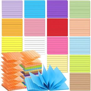 15 Pads Pop Up Sticky Notes,15 Bright Colors Self-Stick Notes Pads with Lines,1500 Sheet Lined Sticky Notes 3x3 Inch Pop up Refills,Clean Removal,Assorted Pastel Colors,100 Sheets/Pad