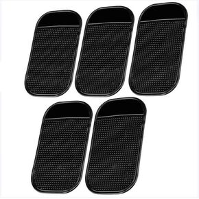 5 Pcs Black Car Dashboard Non Slip Mat, Anti-Slide Sticky Extra-Thick Dash Pad for Radar Detector, Cell Phone, Keys, Glass, Mirrors, Metal, GPS, Coins Automobile Accessories