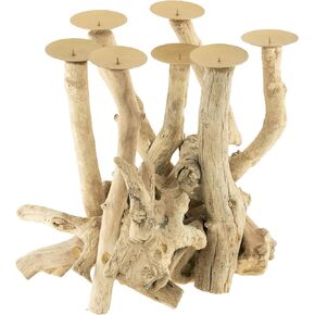 Karma Gifts Driftwood Candle Holder Bleached Large HORIZONAL