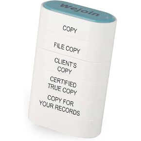 Office Copy Stamps Set, All Rubber Copies Rubber Stamps: Copy/File Copy/CLIENT'S Copy/Certified True Copy/Copy for Your Records, Self-Pre- Red-Inked, Unique Compact Design Impression 1.5’’ X 0.55’’