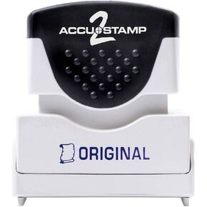 ACCU-STAMP2 Message Stamp with Shutter, 1-Color, ORIGINAL, 1-5/8" x 1/2" Impression, Pre-Ink, Blue Ink (035572)