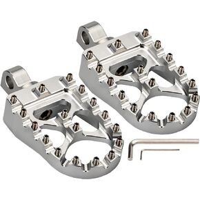Motorcycle CNC Wide Fat Foot Pegs Rests Pedals 360° Roating MX Chopper Bobber Style Replacement for Harley Dyna Fatboy Sportster Iron 883