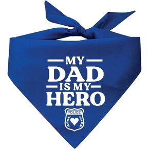 My Dad is My Police Hero Triangle Dog Bandana (Assorted Colors)